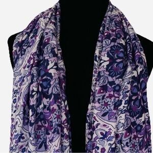 Vera Bradley Lavender Meadow Soft Fringe Lightweight Rayon Scarf